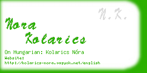 nora kolarics business card