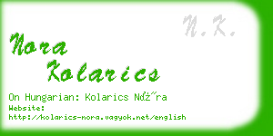 nora kolarics business card